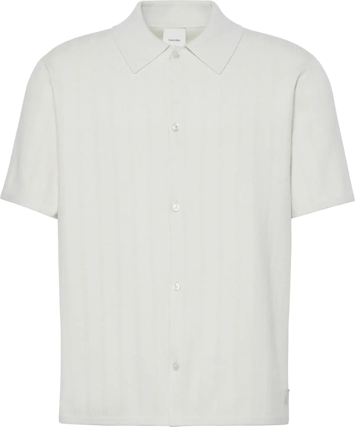 Calvin Klein SS JACQUARD MESH SHI, CJH Beyaz Erkek T-Shirt & Polo