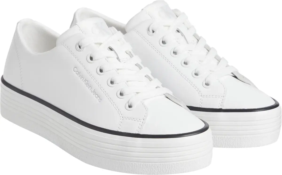 Calvin Klein BOLD VULC FLATF LOW, 01W Beyaz Kadın Spor Ayakkabı & Sneaker