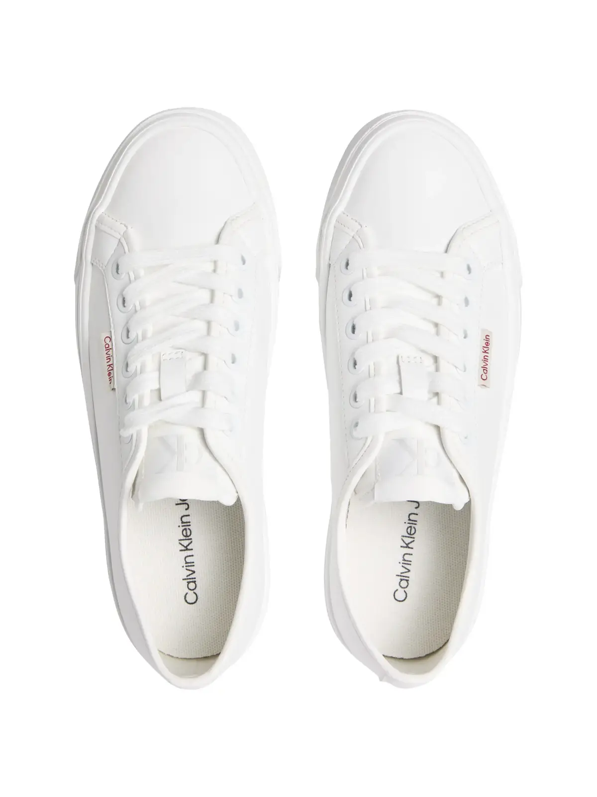Calvin Klein VULC FLATFORM LTH, YAF Beyaz Kadın Spor Ayakkabı & Sneaker
