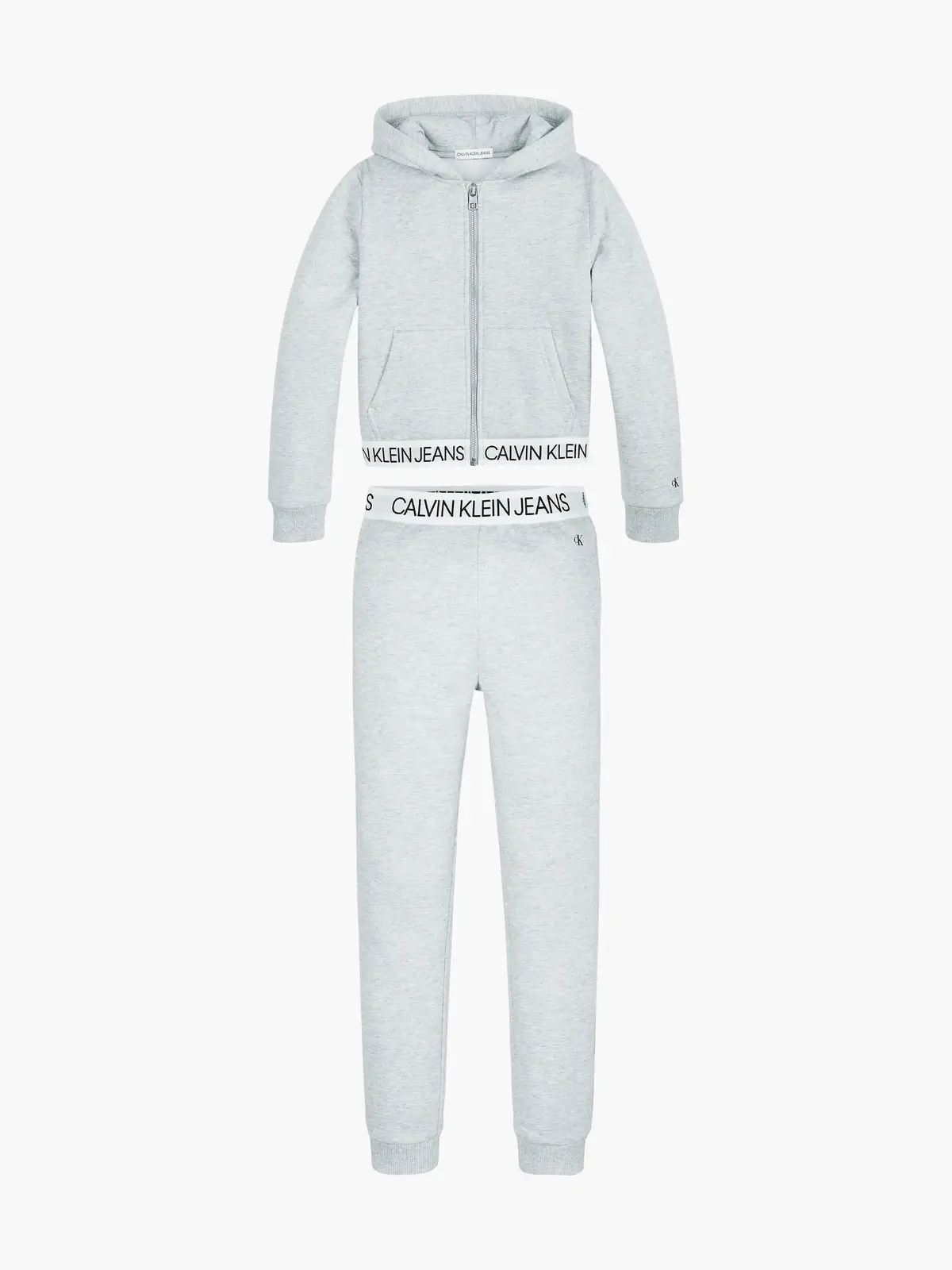 Calvin Klein LOGO TAPE ZIP THROUG Kadın Gri Sweatshirt