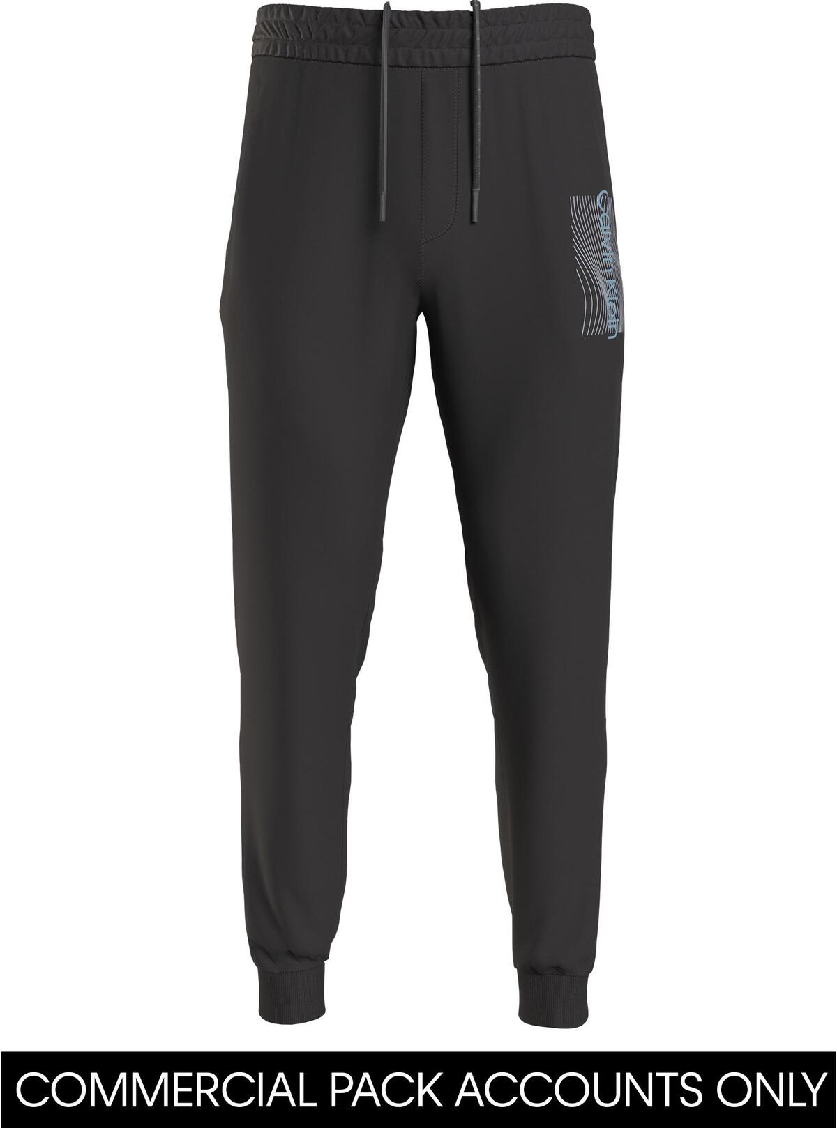 Calvin Klein WAVE LINES HERO LOGO Erkek Siyah Eşofman Altı
