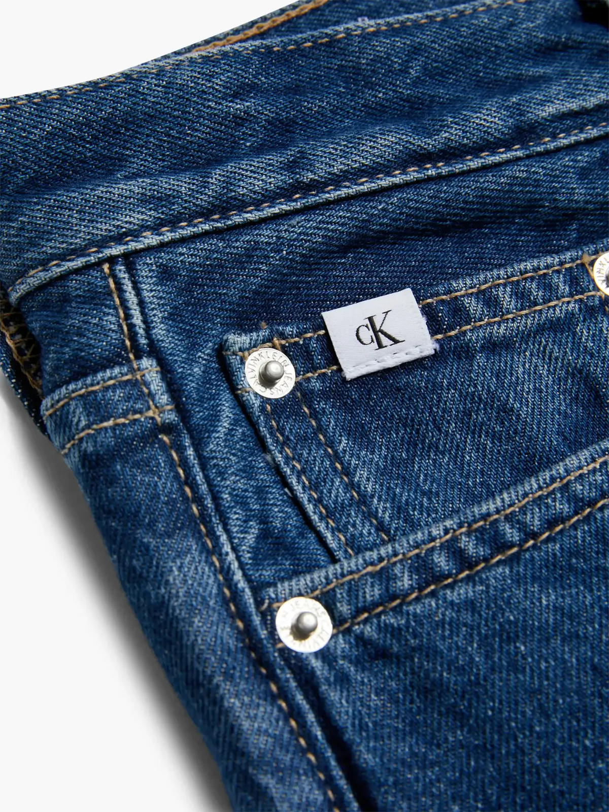 Calvin Klein LOW RISE STRAIGHT UT Kadın Mavi Kot Pantolon