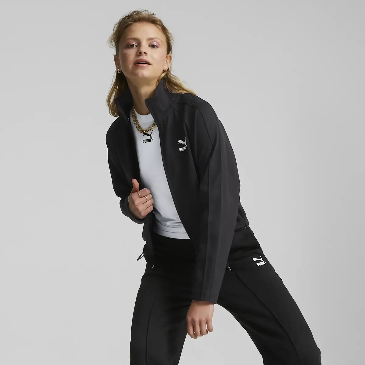 Puma T7 Track Jacket Siyah Kadın Fermuarlı Sweatshirt