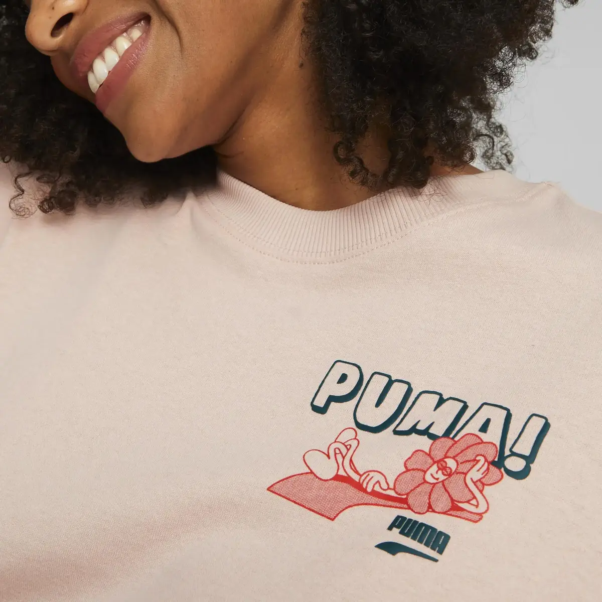 Puma Downtown Relaxed Graphic Tee Pembe Kadın T-Shirt