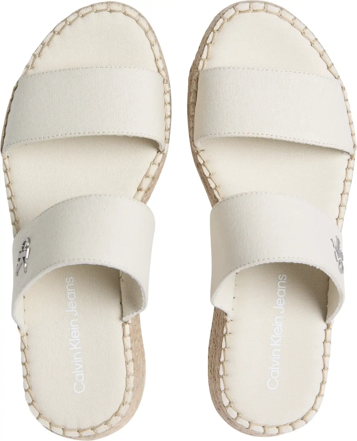 Calvin Klein SPORTY ROPE MG LTH W, AEO Krem Kadın Terlik