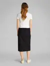 Calvin Klein SOFT LINEN MIDI SKIRT Siyah Kadın Etek