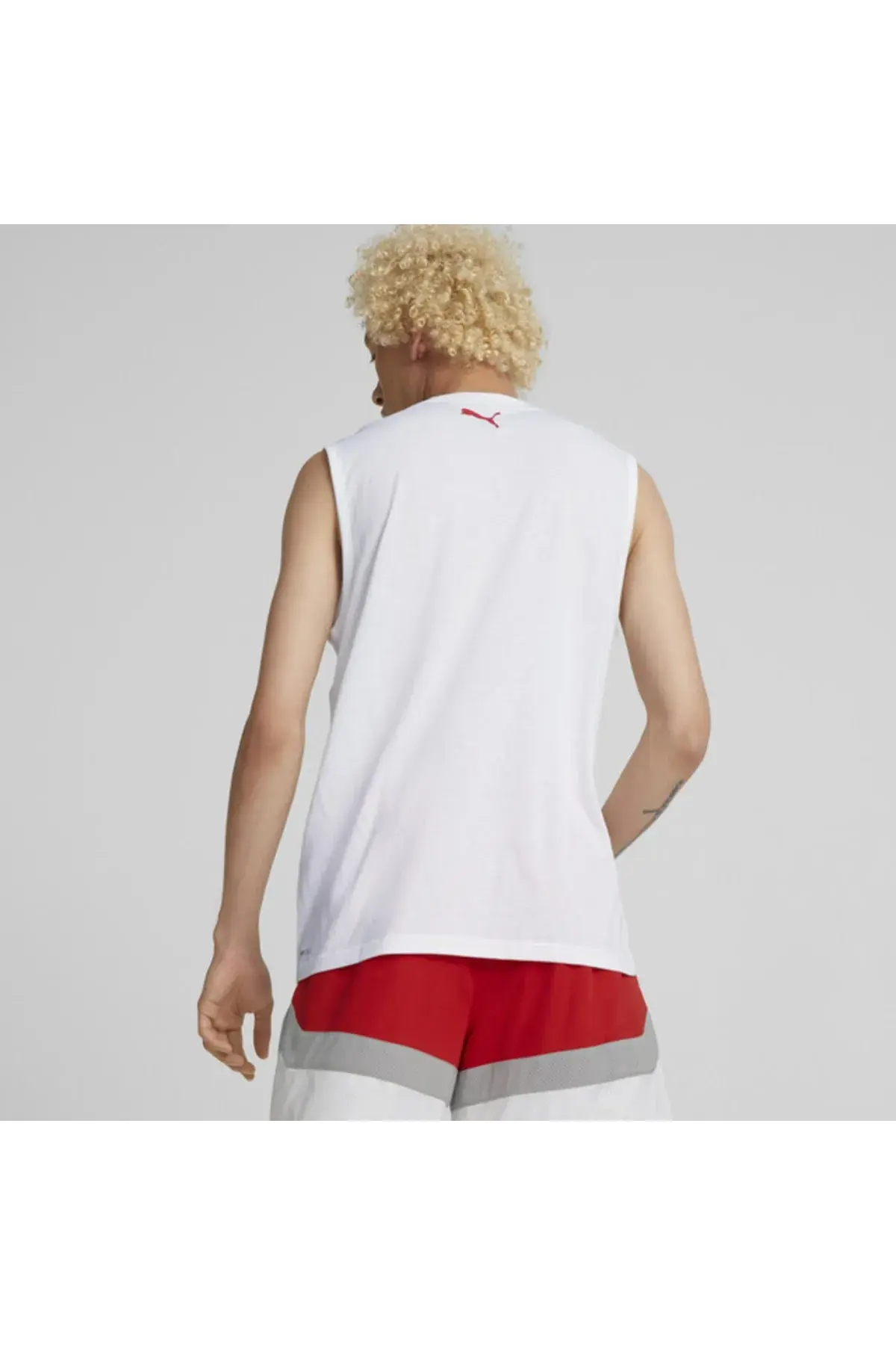 Puma Fast Break Basketbol Kolsuz T-Shirt 2 Beyaz Erkek Basketbol Kolsuz T-Shirt