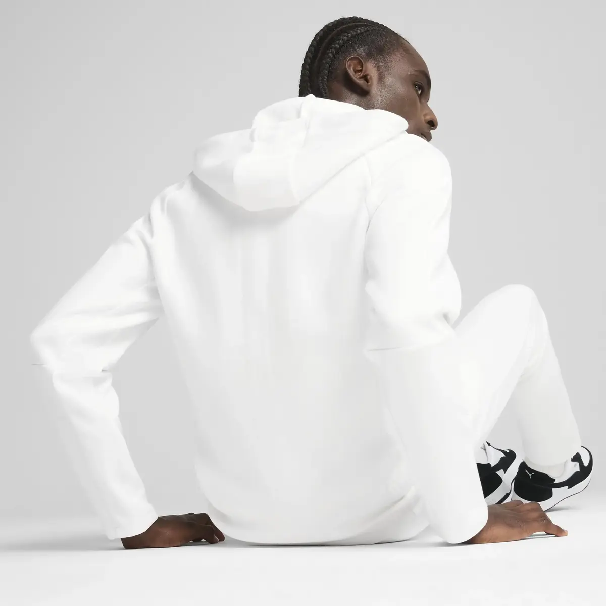 PUMA EVOSTRIPE Full-Zip Hoodie Beyaz Erkek Fermuarlı Ceket