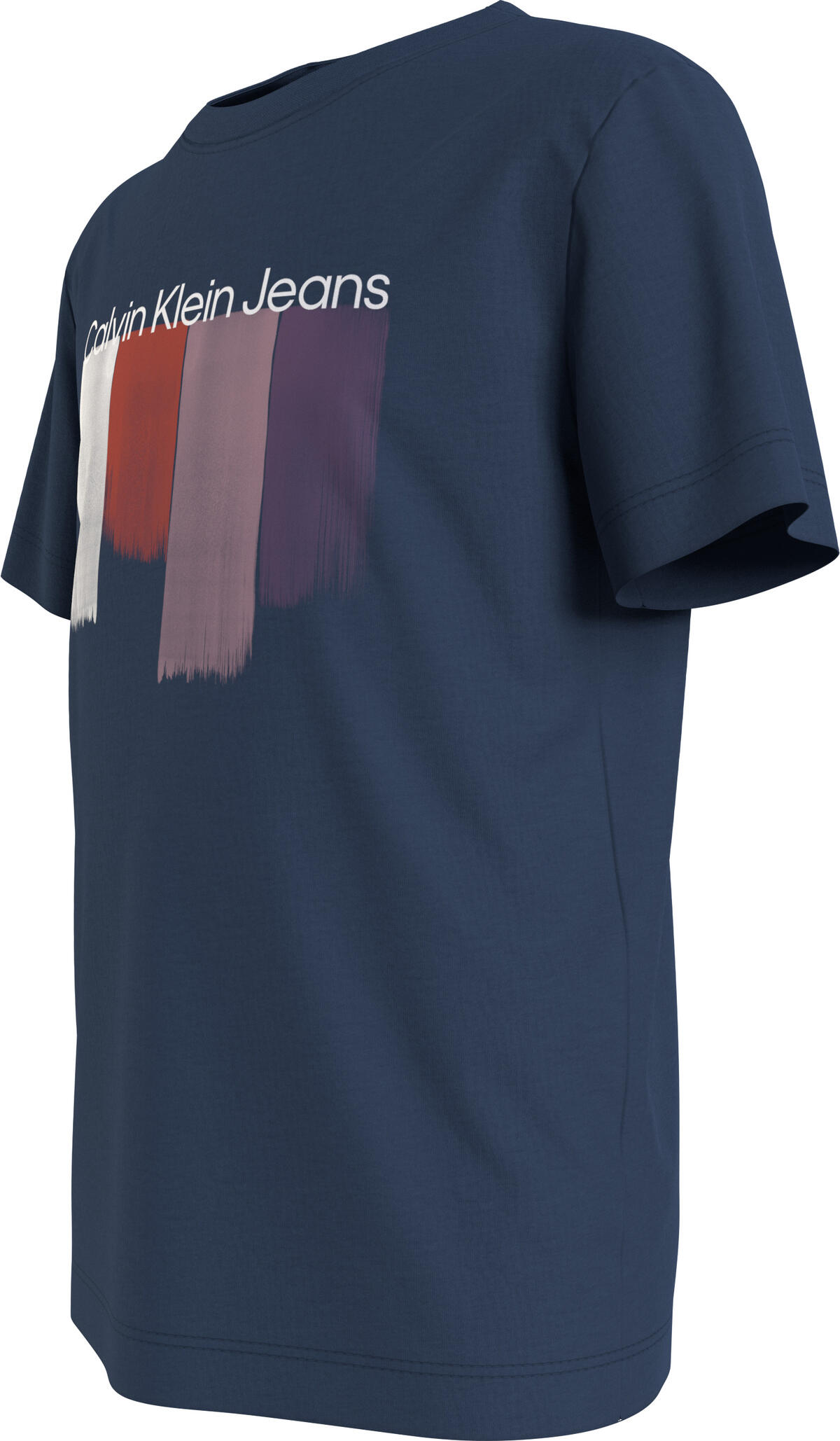 Calvin Klein PLACED BRUSHSTROKES Erkek Mavi T-Shirt