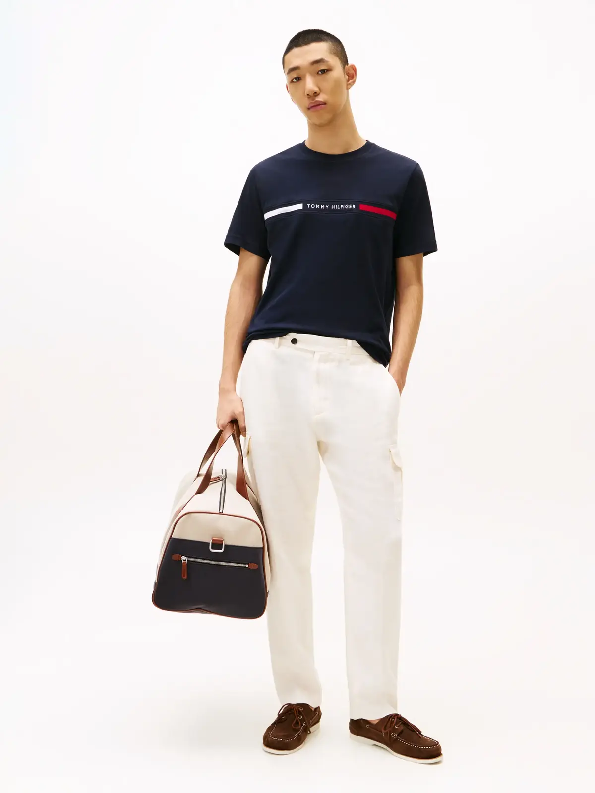 Tommy Hilfiger HILFIGER CHEST INSER, DW5 Siyah Erkek T-Shirt & Polo