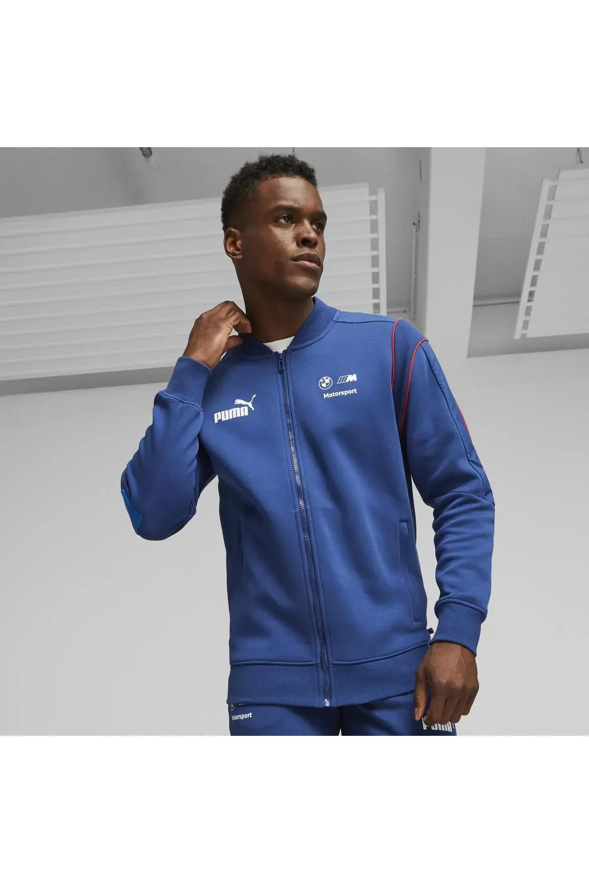 Puma BMW MMS MT7 Sweat Jacket Mavi Erkek Fermuarlı Sweatshirt