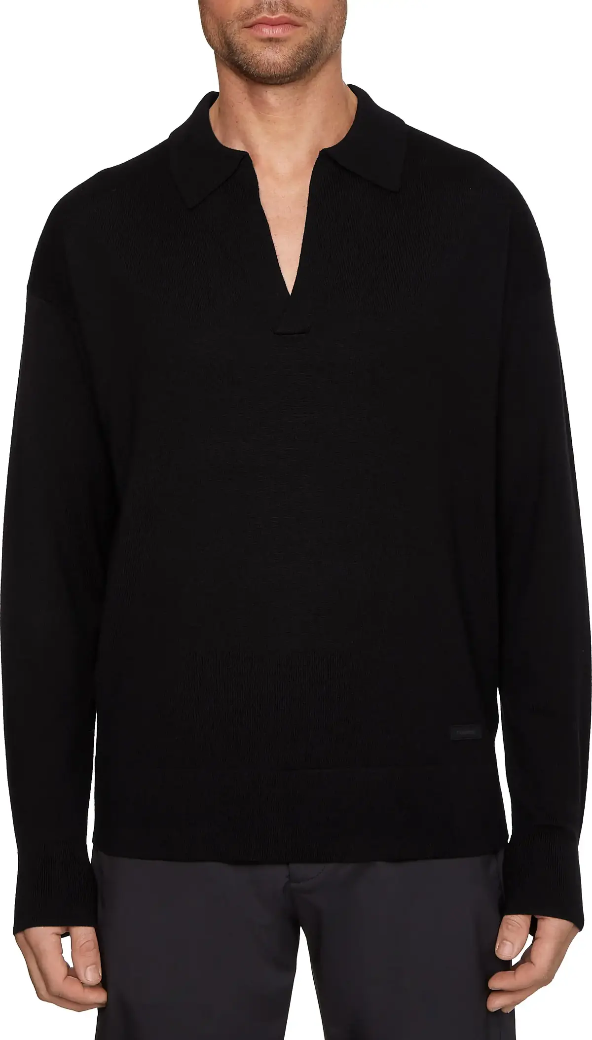 Calvin Klein SUPERIOR WOOL COMFOR Erkek Siyah Kazak