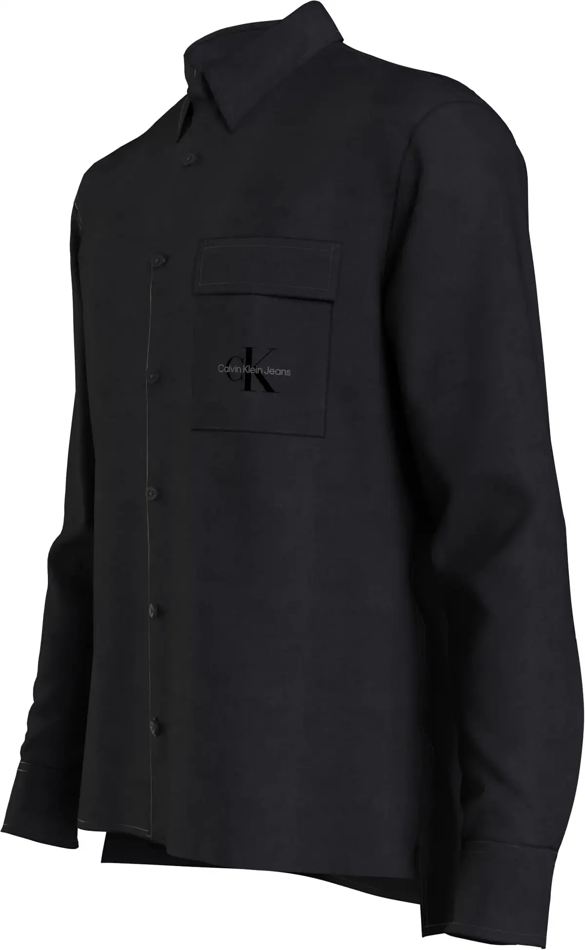 Calvin Klein MONOGRAM KNITTED SHI Erkek Siyah Gömlek