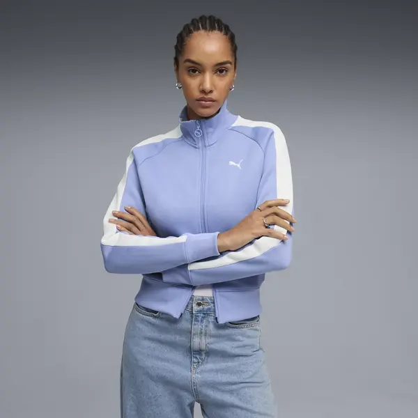 Puma T7 Jacket Mavi Kadın Fermuarlı Üst