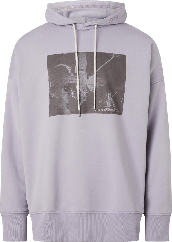 Calvin Klein TV DISRUPTED MONOGRA Erkek Lila Hoodie