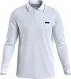 Calvin Klein STRETCH PIQUE LS TIP Erkek Beyaz Polo T-Shirt