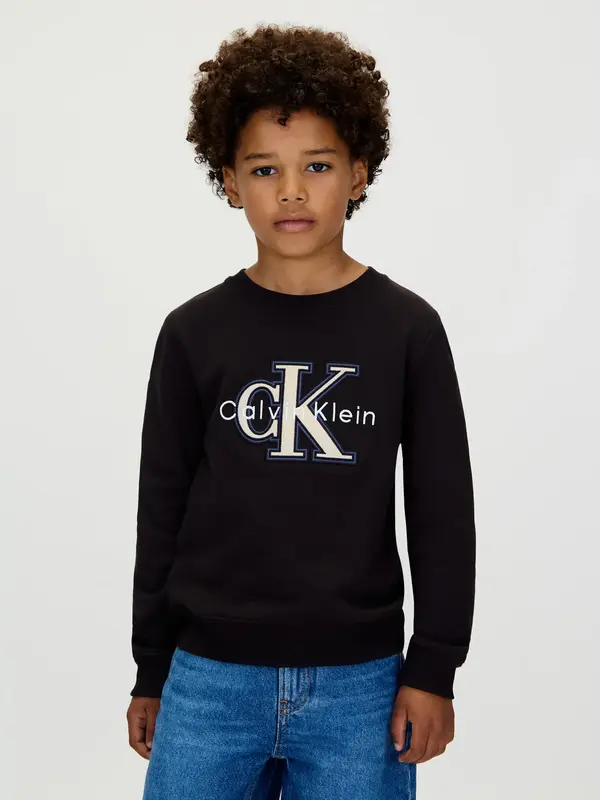 Calvin Klein FESTIVE MONO SWEATSHIRT Siyah Erkek Çocuk Sweatshirt