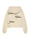 Calvin Klein HANDWRITING LOGO HOO Bej Çocuk Kapüşonlu Sweatshirt