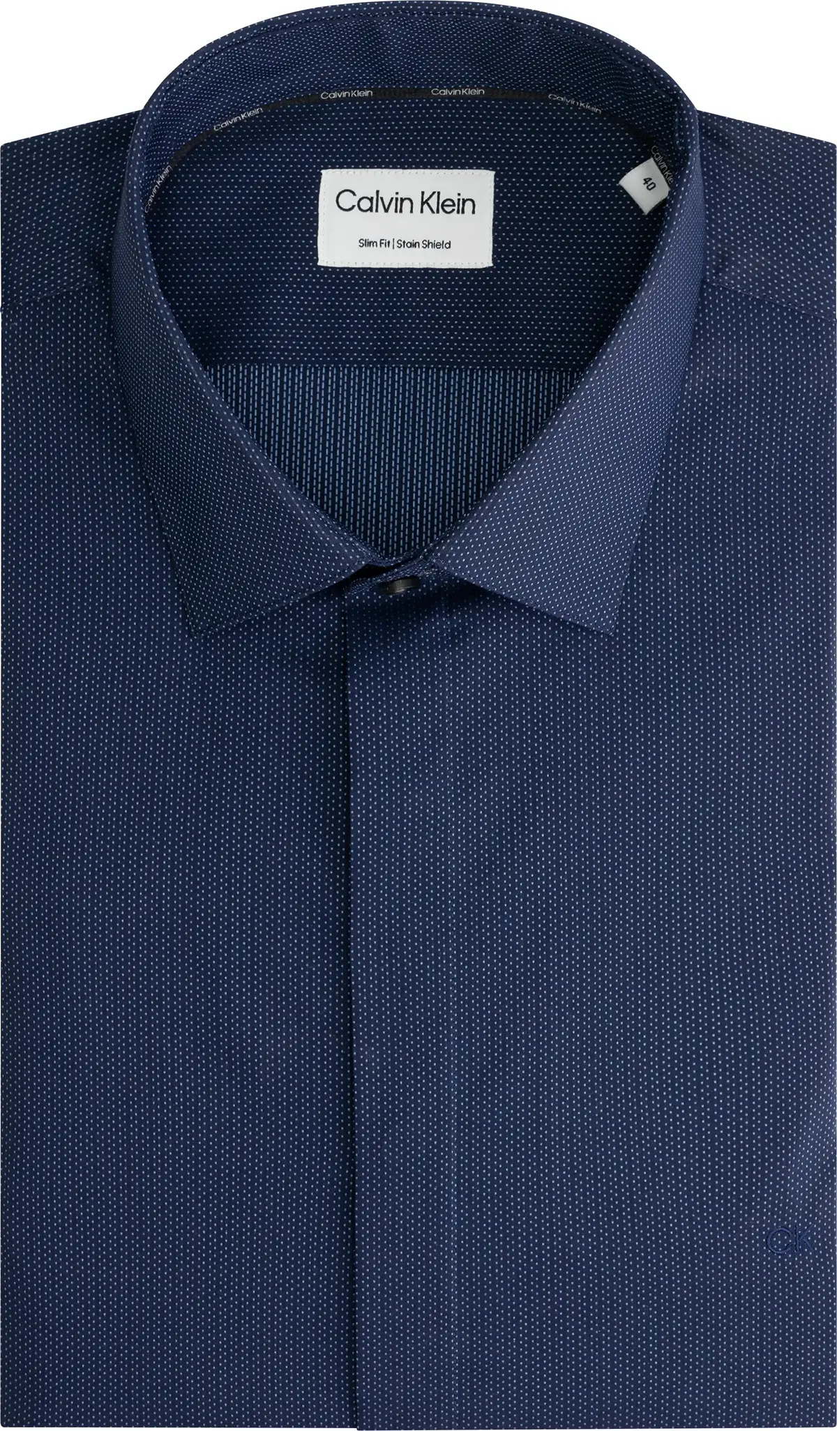 Calvin Klein STAIN SHIELD DOT SLI Erkek Lacivert Gömlek