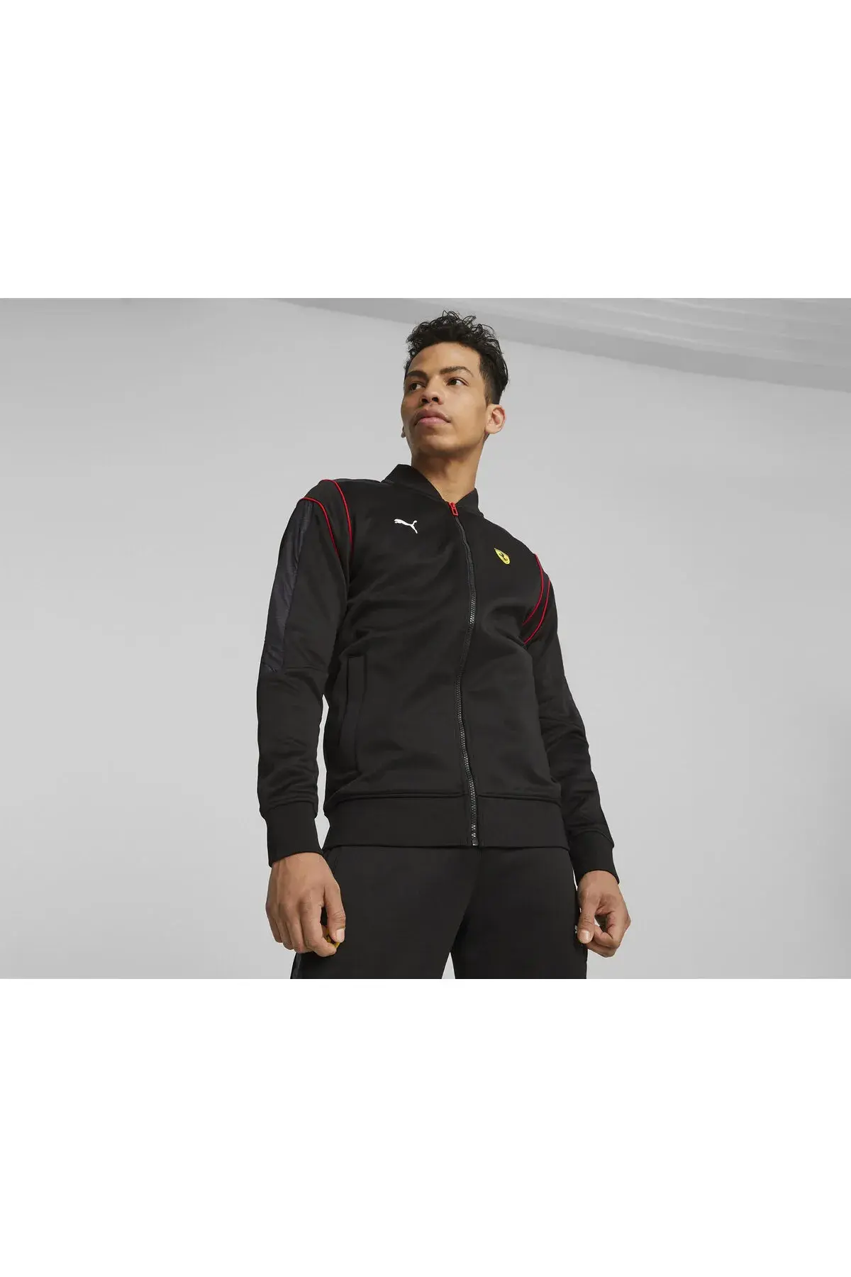 Puma Ferrari Race MT7 Track Jacket Siyah Erkek Fermuarlı Sweatshirt