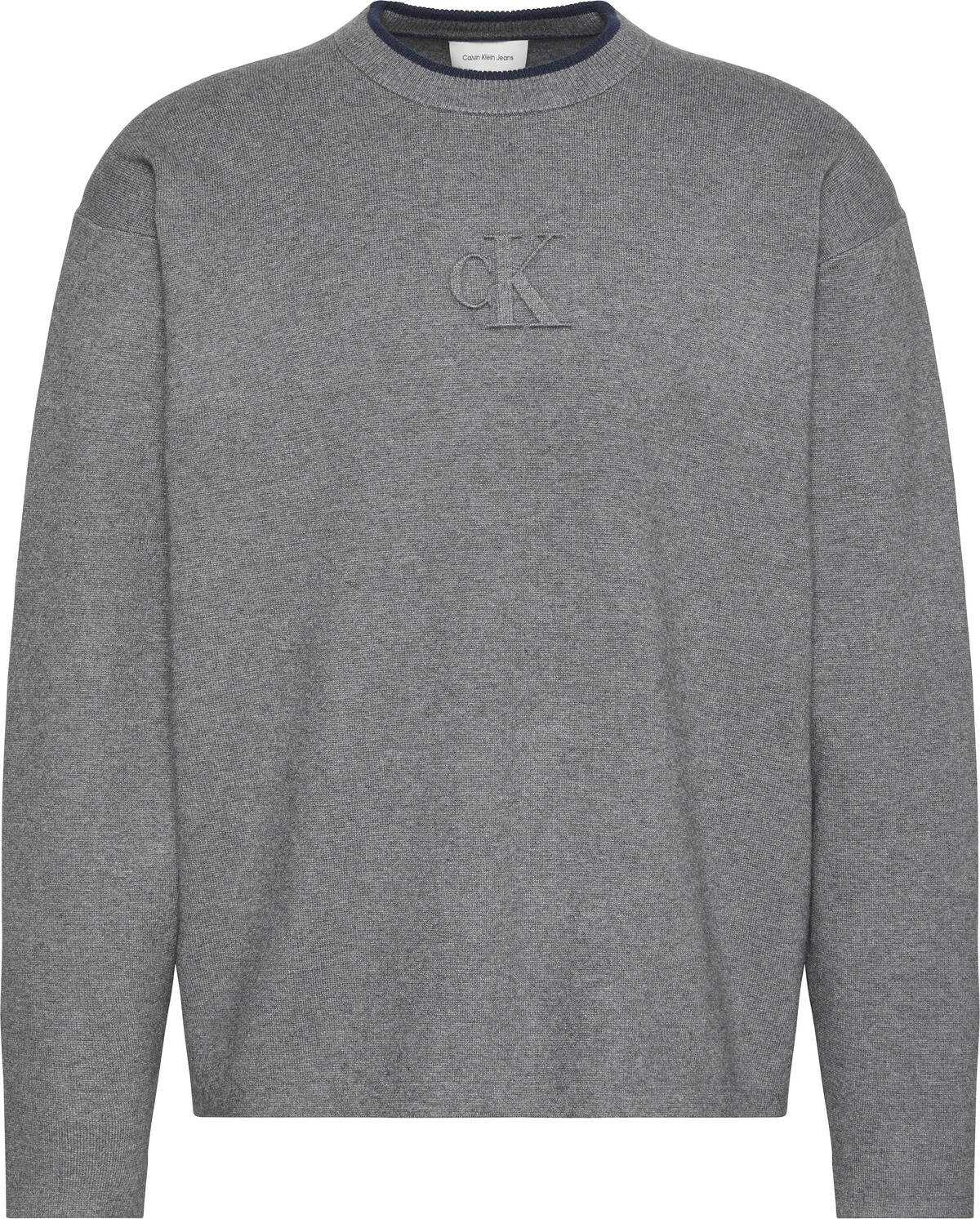 Calvin Klein LS EMBOSSED LOGO CREWNK SWEATER Gri Erkek Sweatshirt Calvin Klein LS EMBOSSED LOGO CREWNK SWEATER Gri Erkek Sweatshirt