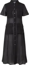 Calvin Klein SHEER SHORT SLEEVE D Kadın Siyah Elbise
