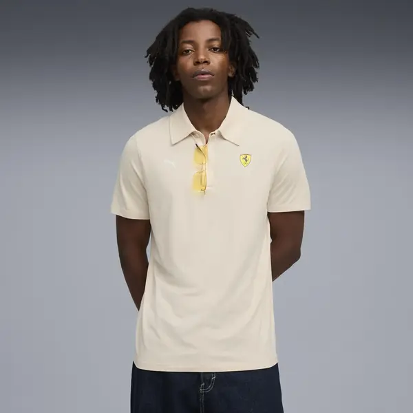 Puma Ferrari Sportswear CS Polo Krem Erkek Polo T-Shirt