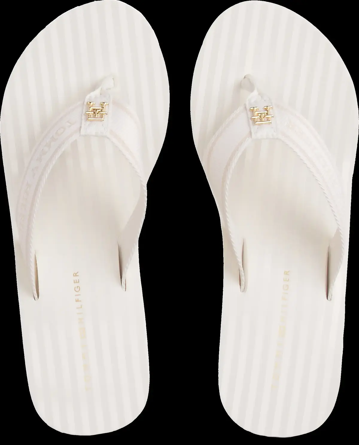 Tommy Hilfiger TH STRIPES WEDGE BEA, YBI Krem Kadın Terlik