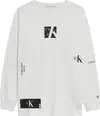 Calvin Klein MULTI LOGO T-SHIRT L Erkek Beyaz T-Shirt