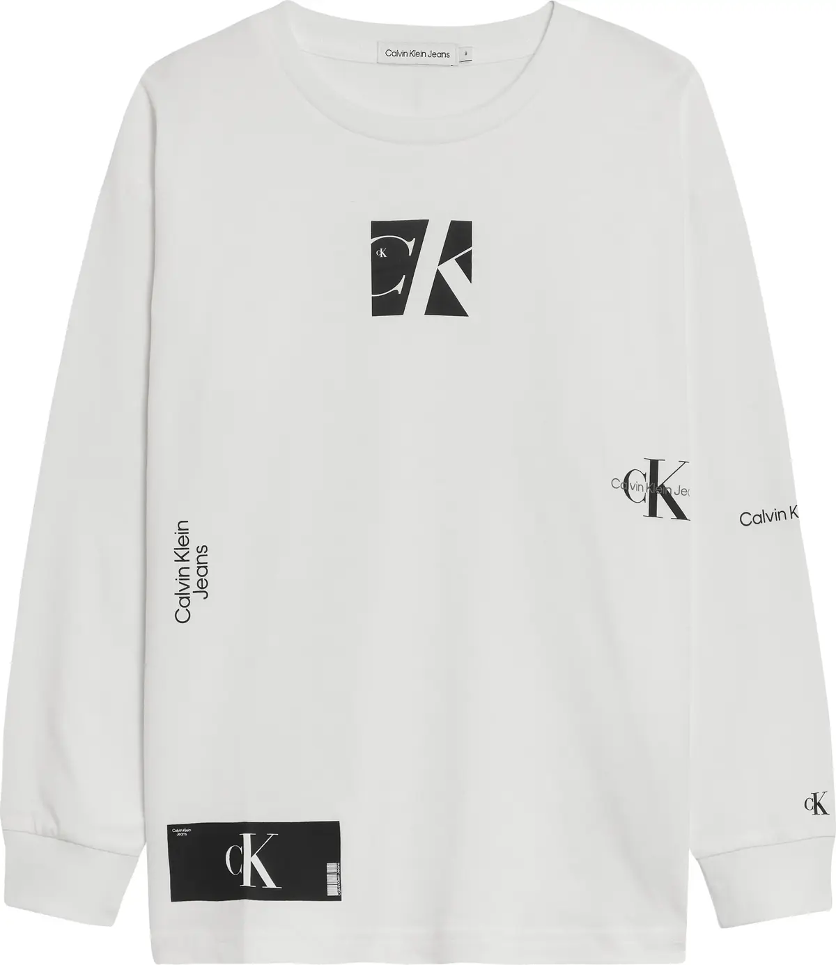 Calvin Klein MULTI LOGO T-SHIRT L Erkek Beyaz T-Shirt