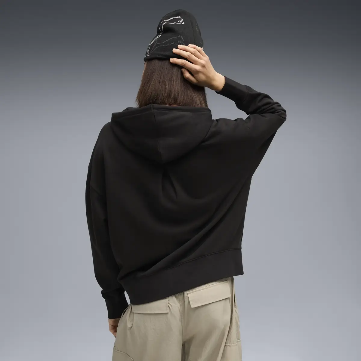 Puma HER Oversized Hoodie TR Siyah Kadın Sweatshirt