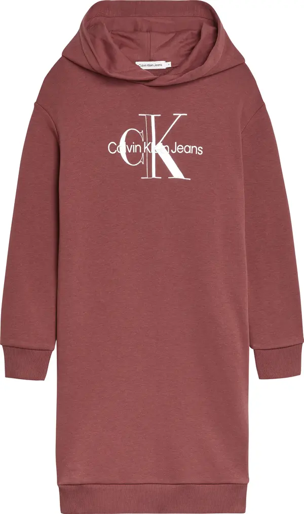 Calvin Klein METALLIC MONOGRAM HO Kadın Kırmızı Elbise