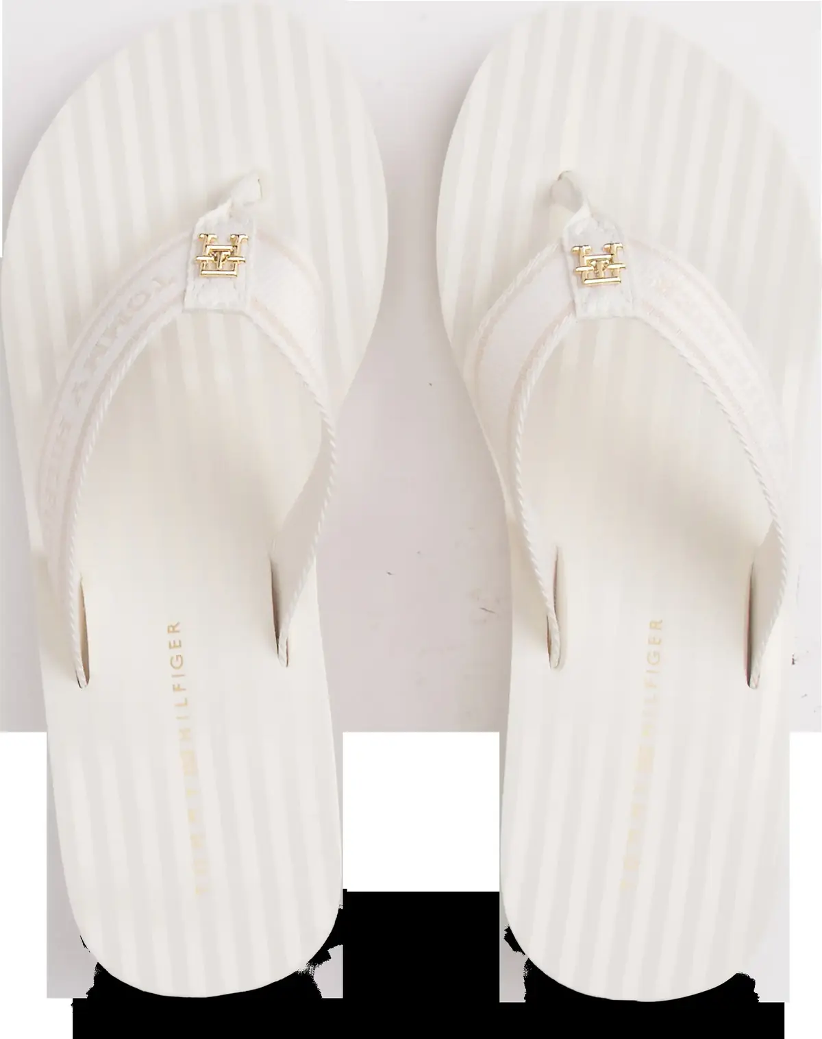 Tommy Hilfiger TH STRIPES WEDGE BEA, YBI Krem Kadın Terlik