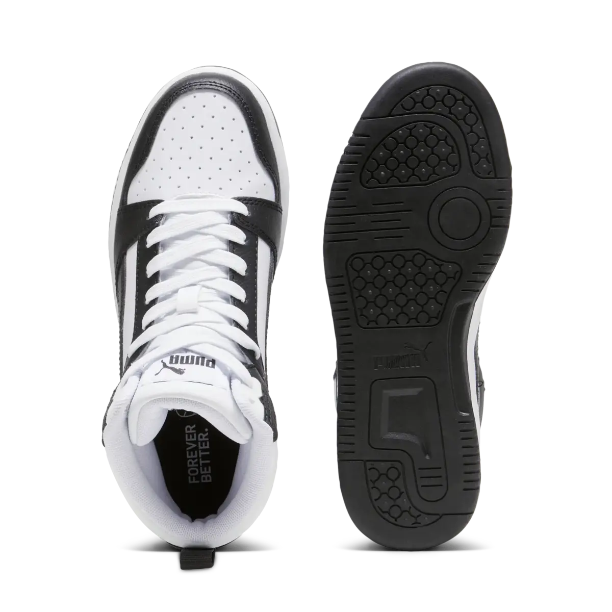Puma Rebound V6 Mid Jr Siyah Beyaz Genç Spor Ayakkabı
