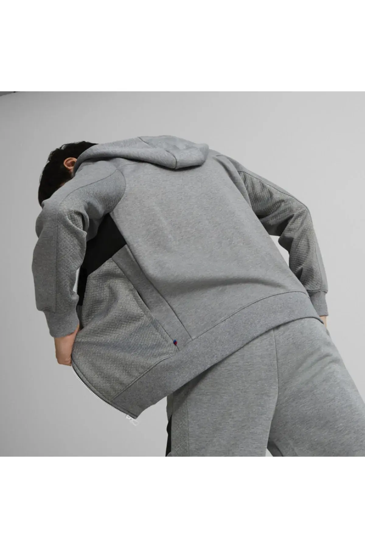 Puma Bmw Mms Hdd Sweat Jacket Gri Erkek Fermuarlı Hoodie