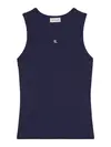 Calvin Klein SL MONOGRAM PATCH WA Lacivert Kadın Kolsuz Tişört