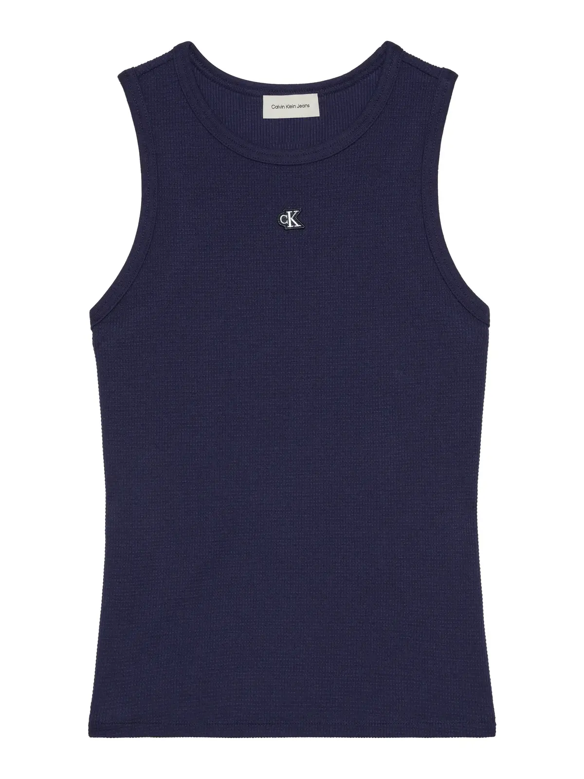 Calvin Klein SL MONOGRAM PATCH WA Lacivert Kadın Kolsuz Tişört