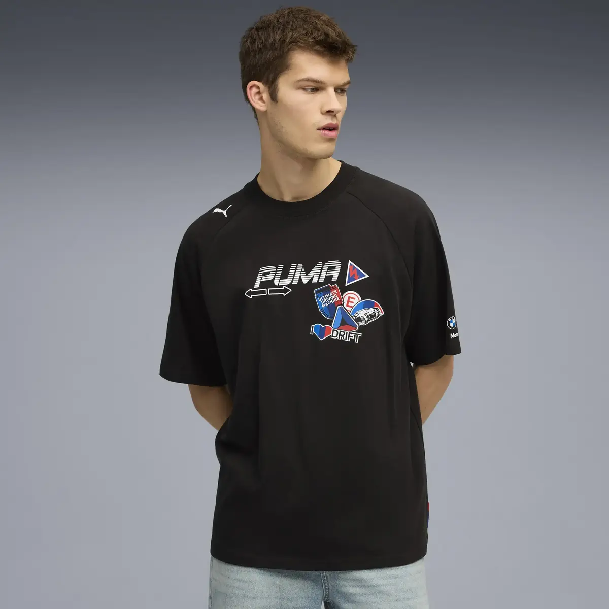Puma BMW MMS STICKER TEE Siyah Erkek T-Shirt
