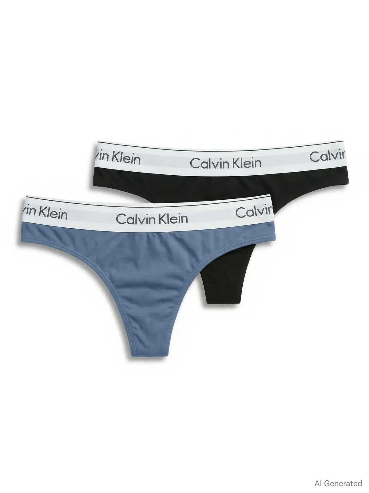 Calvin Klein THONG 2PK Mavi-Siyah 2li Paket