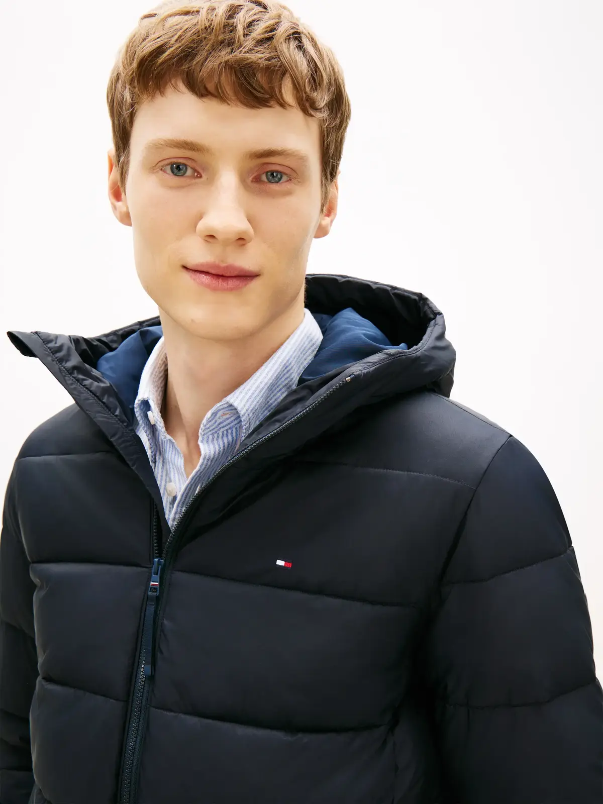 Tommy Hilfiger MID WEIGHT HOODED JA, DW5 Lacivert Erkek Mont