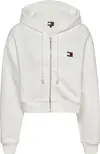 Tommy Hilfiger TJW BXY CRP BADGE ZI, YBL Beyaz Kadın Sweatshirt