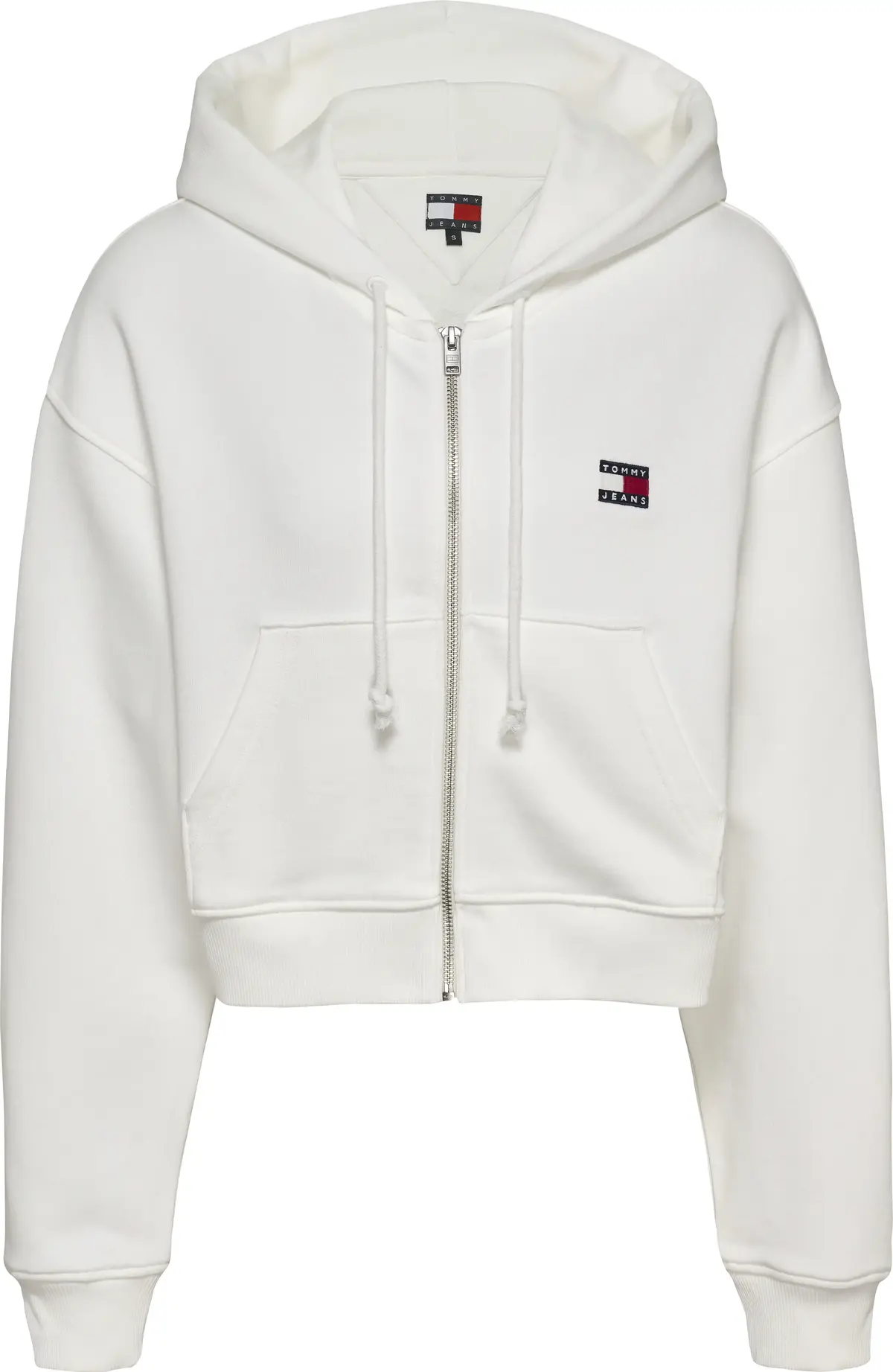 Tommy Hilfiger TJW BXY CRP BADGE ZI, YBL Beyaz Kadın Sweatshirt