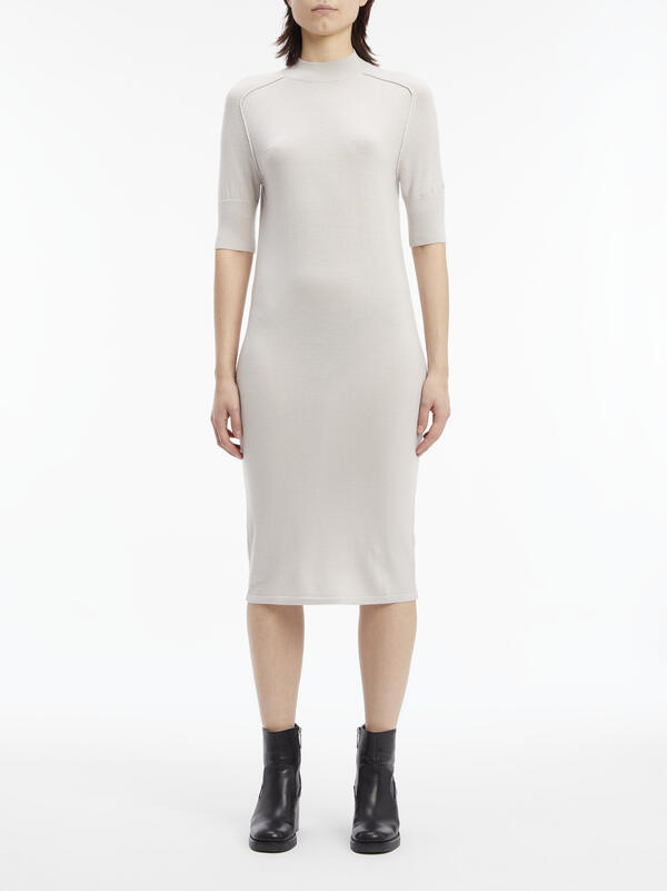 Calvin Klein EXTRA FINE WOOL 1/2 Kadın Krem Elbise