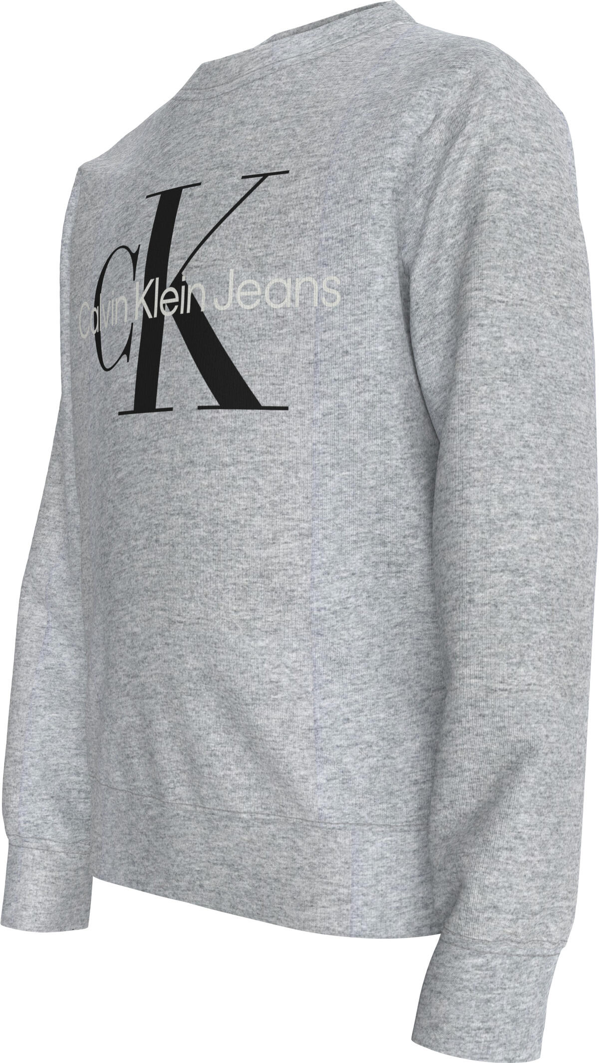 Calvin Klein CK MONOGRAM TERRY CN Erkek Gri Sweatshirt