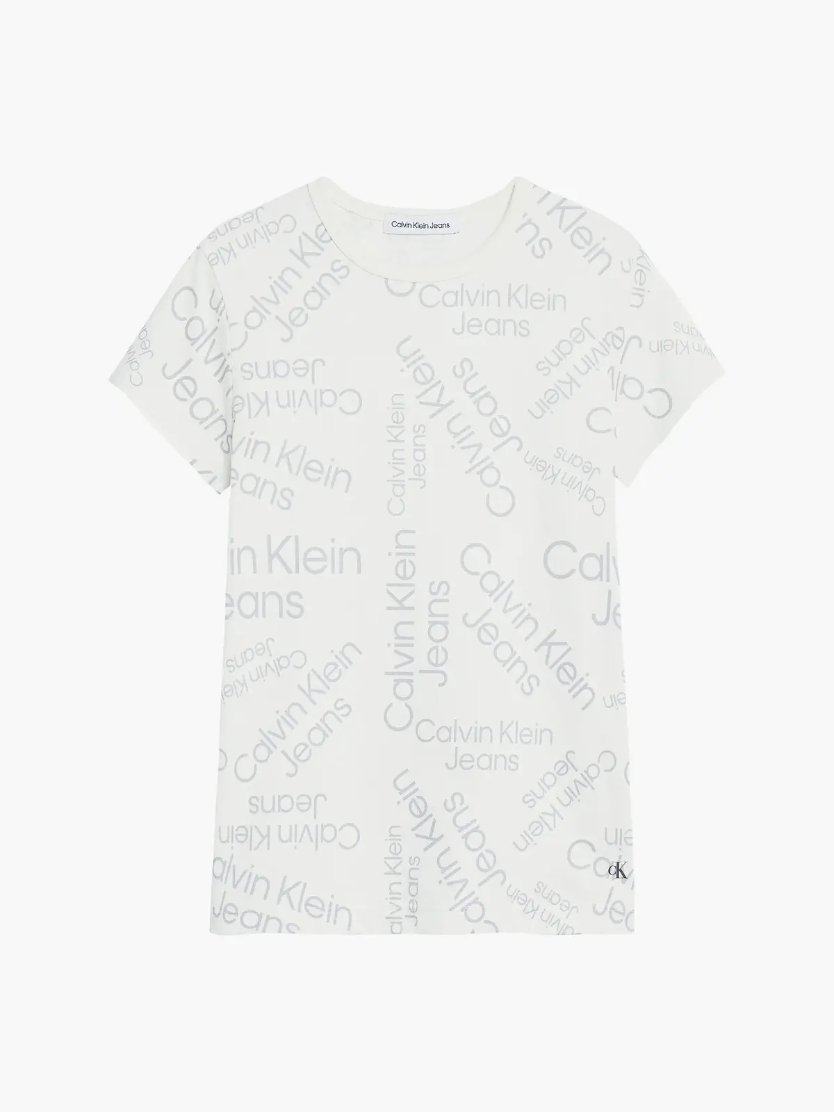 Calvin Klein STACKED LOGO AOP T-S Kadın Bej T-Shirt