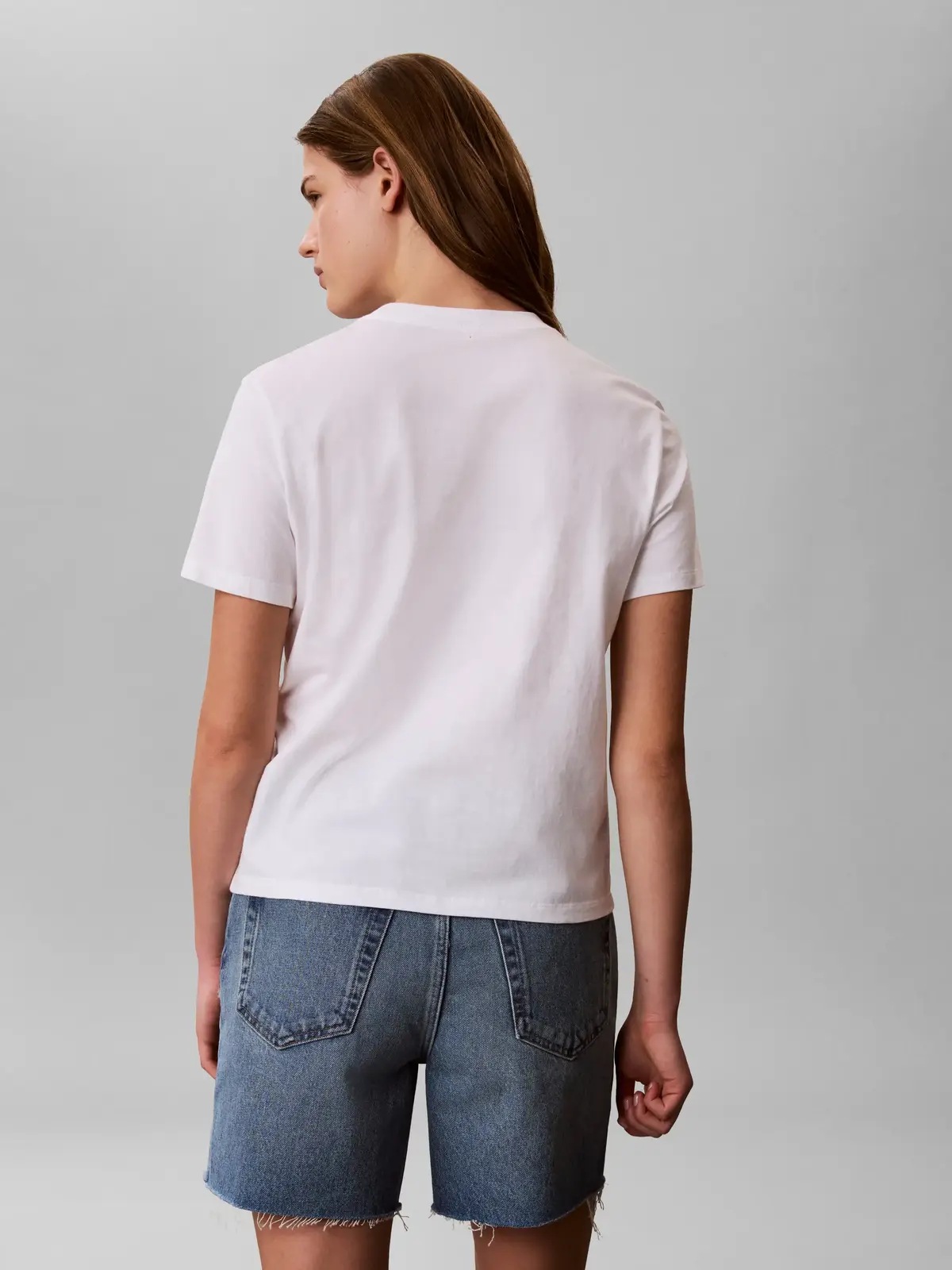 Calvin Klein SS CLASSIC HANDWRITI, YAF Beyaz Kadın T-Shirt