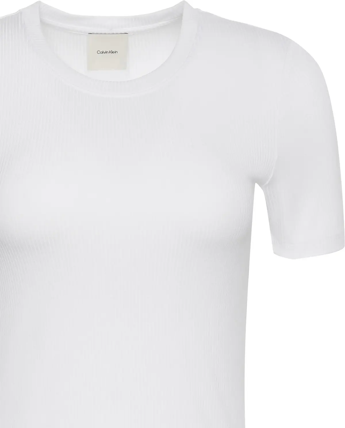 Calvin Klein A- Modal Rib Tee Essential Kadın Beyaz T-Shirt