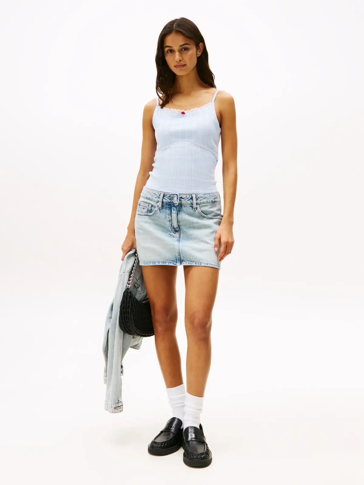 Tommy Hilfiger TJW SLIM SH POINTELL Kadın Mavi T-Shirt