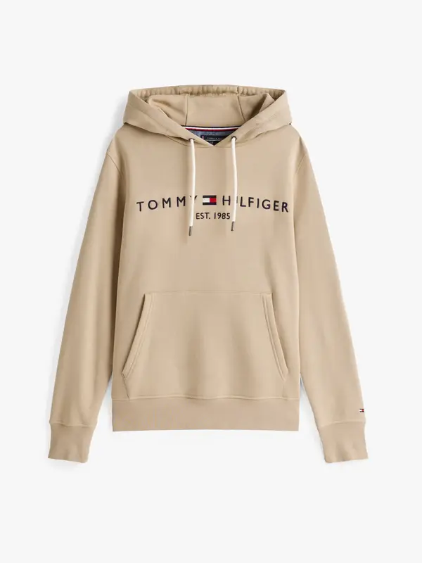 Tommy Hilfiger TOMMY LOGO HOODY Erkek Krem Hoodie