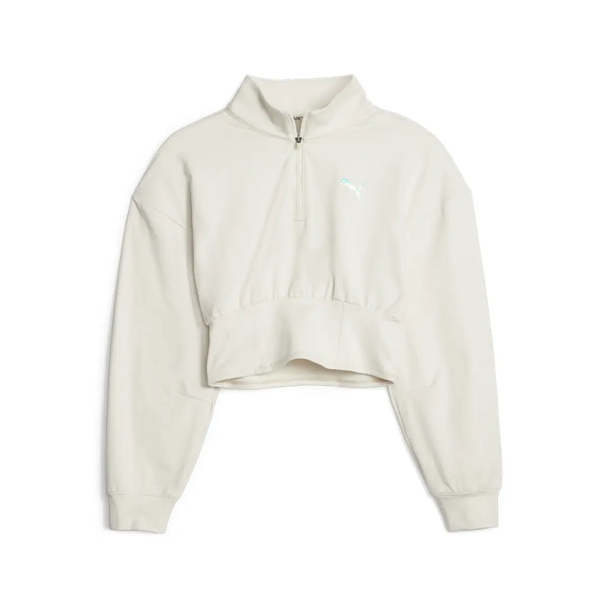 Puma FASHION 1/2 ZIP - CLOUDSPUN Bej Kadın Crop Sweatshirt
